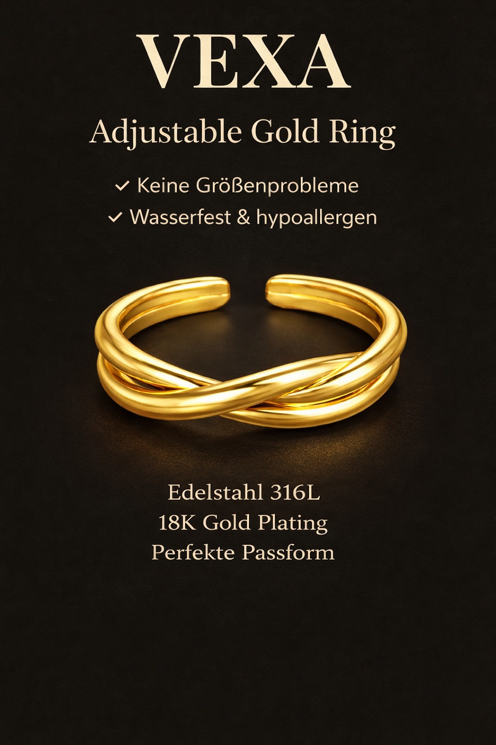 VEXA™ Adjustable Gold Ring